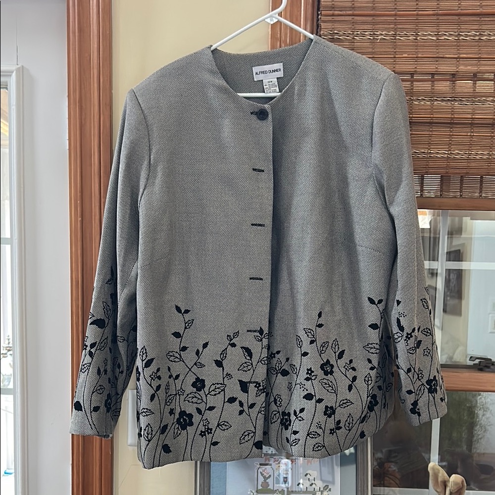 Alfred Dunner Gray Floral Women's Jacket